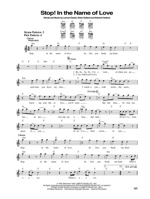 Stop! In The Name Of Love - The Supremes (Easy Guitar)
