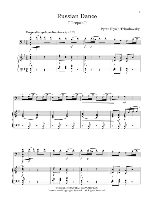Trepak (from The Nutcracker) - Pyotr Il'yich Tchaikovsky (Cello and Piano)
