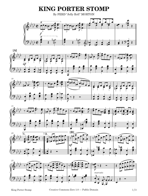 King Porter Stomp - Jelly Roll Morton - Melrose edition