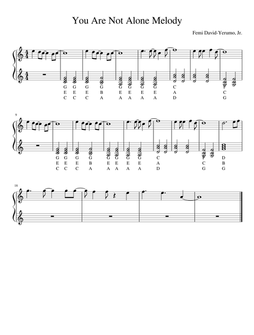 You Are Not Alone (Melody)
