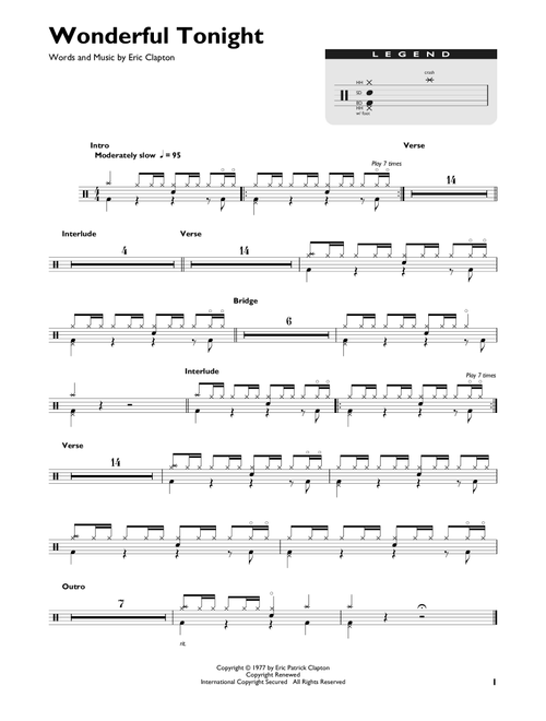 Wonderful Tonight - Eric Clapton (Drum Chart)