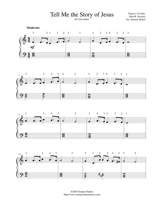 Tell Me the Story of Jesus - for easy piano (Arr. Samuel Stokes) - Fanny J. Crosby, John R. Sweney (Easy Piano)
