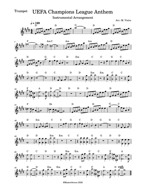 Uefa Champions League Team (Arr. M. Vieira) - Anthony Christopher Britten (Trumpet Solo)
