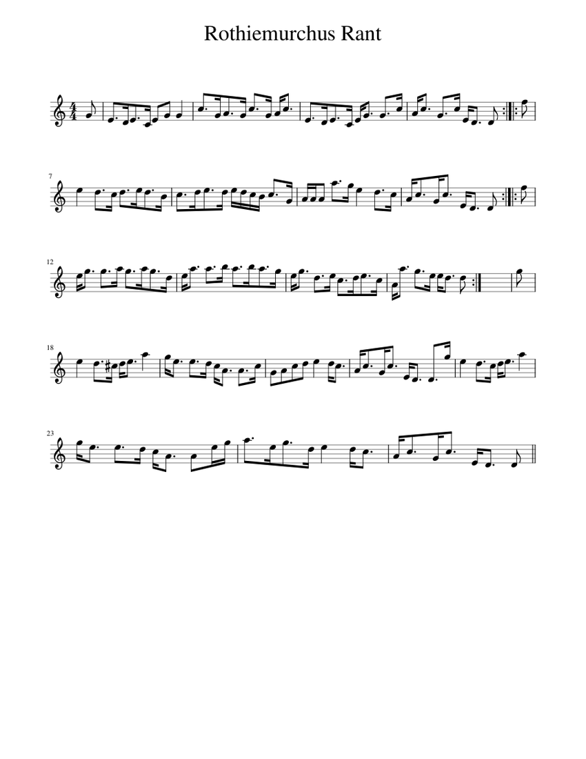 Piano Rant Layout Rothiemurchus Rant Sheet music for Piano (Solo) Easy | Musescore.com
