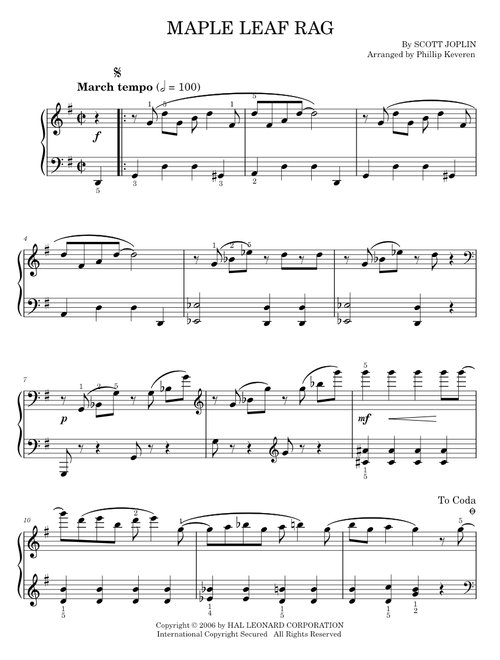 Maple leaf rag - Scott Joplin (Easy Piano)