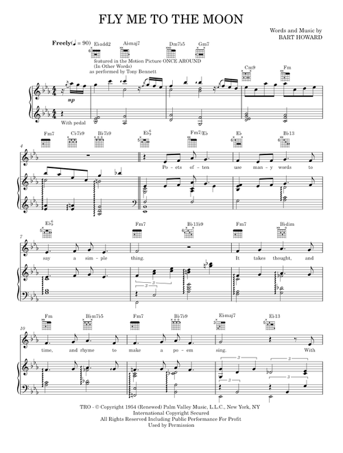 Fly me to the moon - Tony Bennett (Piano-Vocal-Guitar)