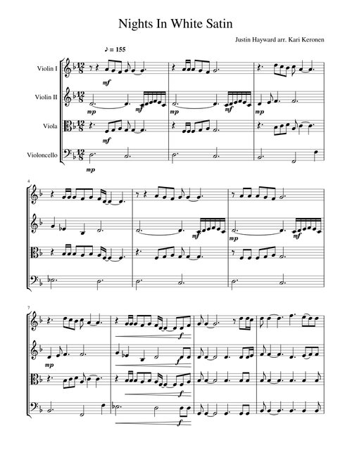 Nights in White Satin – Moody Blues Nights In White Satin string quartet