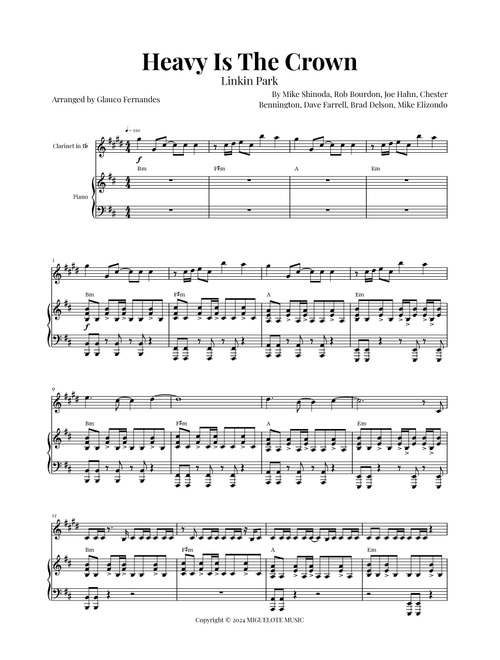 Heavy Is The Crown (Arr. Glauco Fernandes) - Linkin Park (Clarinet and Piano)