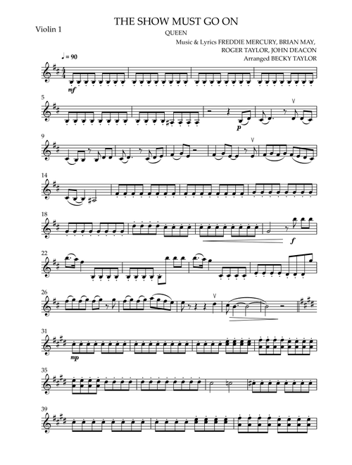 The Show Must Go On (Arr. Becky Taylor) - Queen (String Quartet)