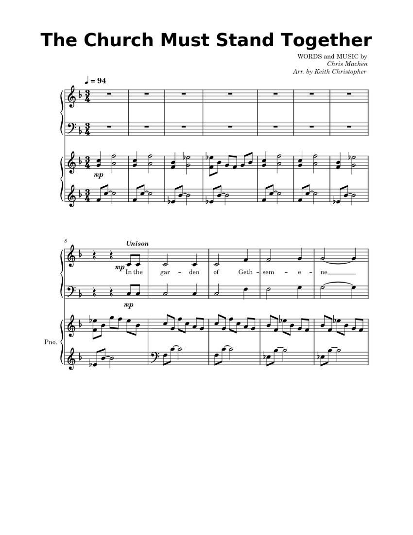 The Church Must Stand Together Sheet music for Piano (SATB)