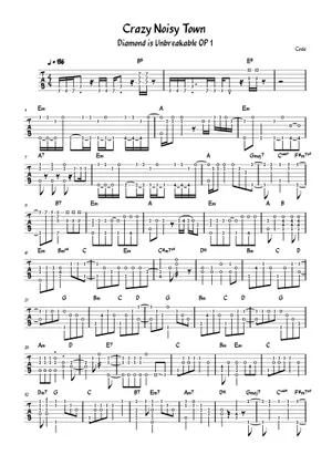Jojo Part 4 OP】【Crazy Noisy Bizarre Town】 Sheet music for Jojo Part 4 OP】【Crazy Noisy Bizarre Town】 Sheet music for