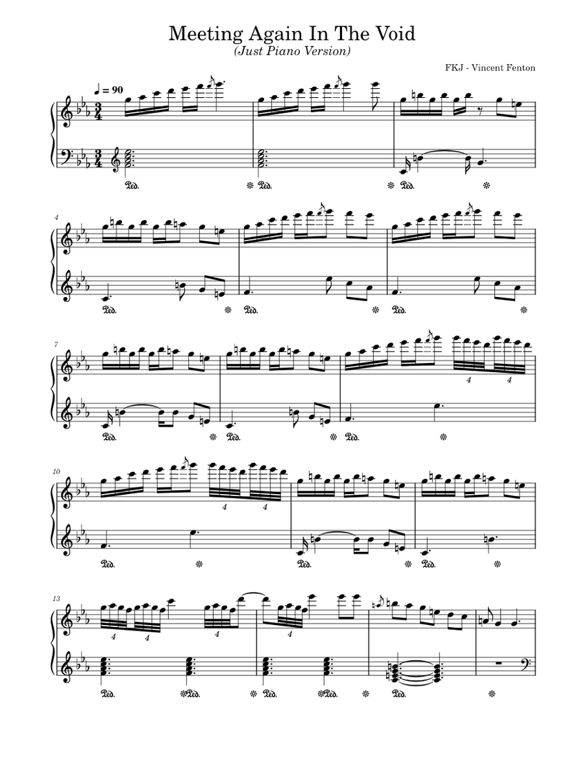 Meeting Again In The Void (Just Piano version) – FKJ Sheet Music