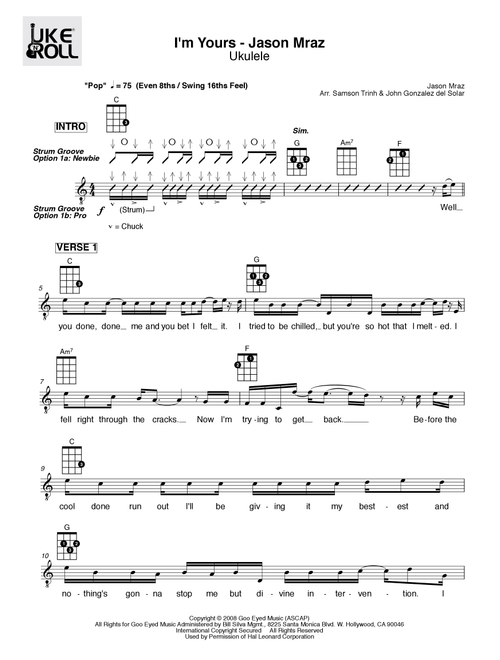 I'm Yours (Arr. Samson Trinh & John Gonzalez del Solar) - Jason Mraz (Instrumental Duet)