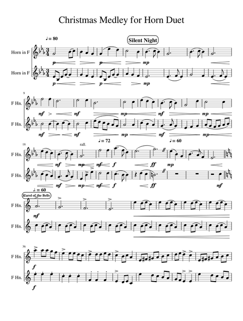 Christmas Medley for Horn Duet