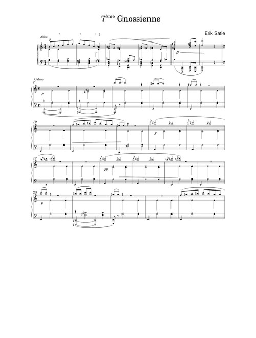 Gnossienne 7 - Erik Satie (Piano Solo)
