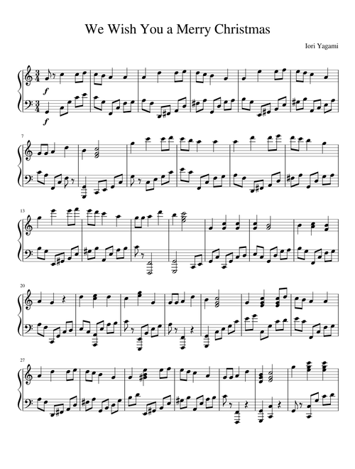 We Wish You a Merry Christmas Piano