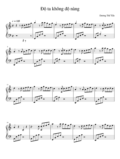 Độ ta không độ nàng bản phấn mềm học nhạc Musescore