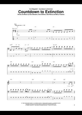 Free Countdown To Extinction by Megadeth sheet music | Download