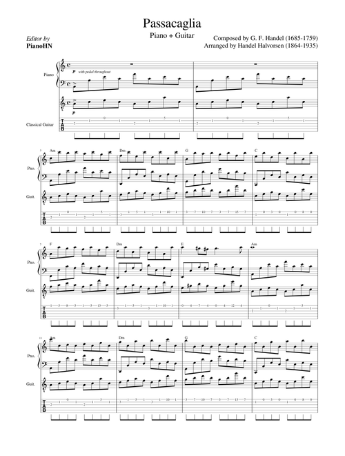 Passacaglia – Johan Halvorsen Passacaglia Piano + Guitar