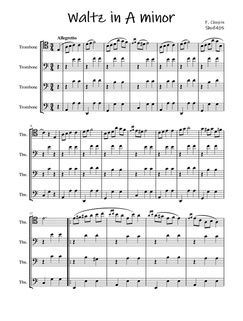 Waltz in A minor (Arr. shof405) - F. Chopin (Brass Ensemble)