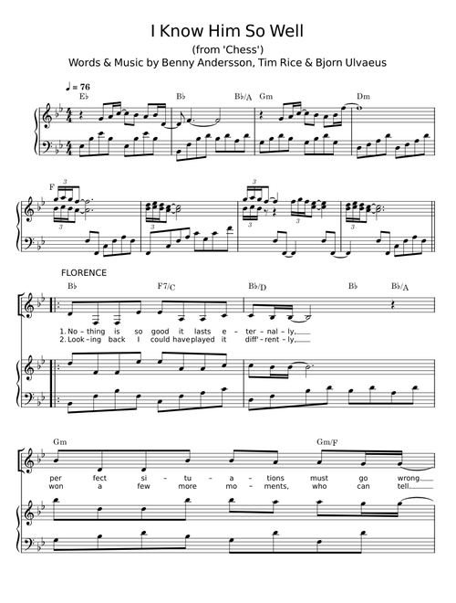 I Know Him So Well – Benny Andersson;Tim Rice;Bjorn Ulvaeus
