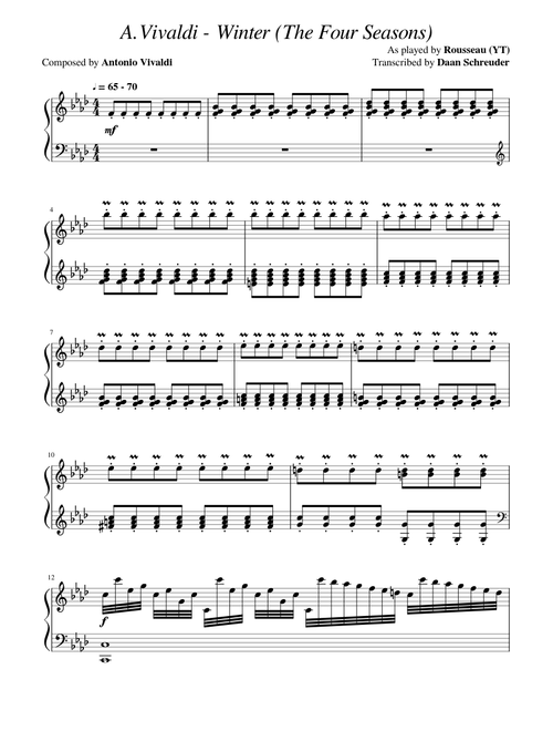 Rousseau: Vivaldi ''Winter'' 1st Mvt.