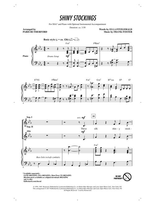 Shiny Stockings (Arr. Paris Rutherford) - Count Basie, Ella Fitzgerald (Choral, SSA)