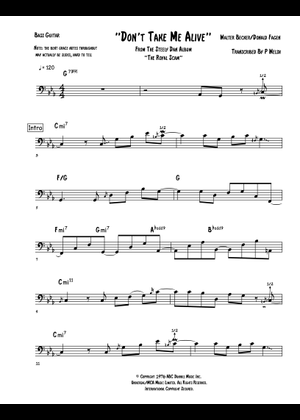 Play Official version of Don't Take Me Alive Sheet Music by Steely