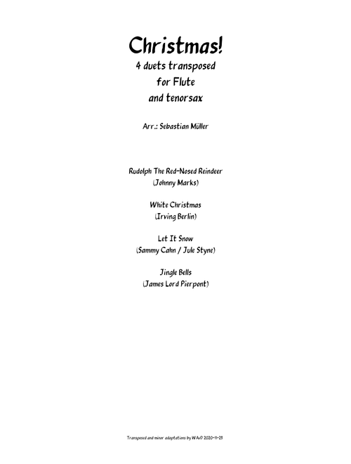 Christmas, 4 duets, flute-tenorsax