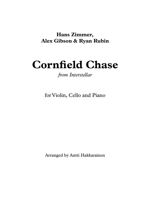 Cornfield Chase (Arr. Antti Hakkarainen) - Hans Zimmer, Alex Gibson, Ryan Rubin (String Ensemble)