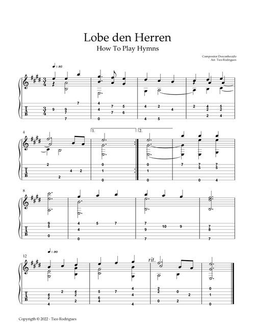Lobe den Herren (Arr. Tico Rodrigues) (Solo Guitar)