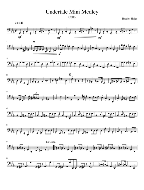 Undertale Mini Medley (cello) Fixed mistakes from back when I was a noob at this