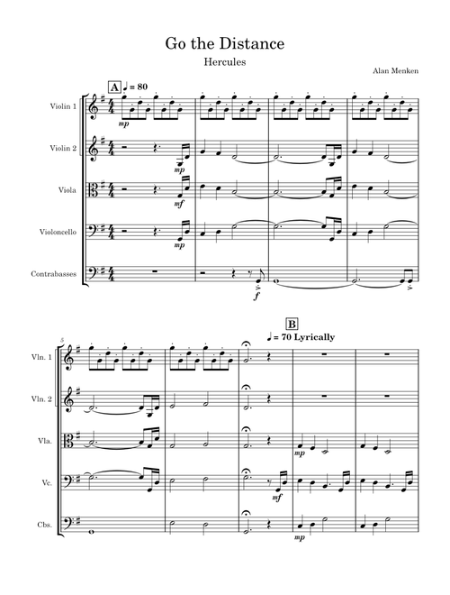 Go The Distance – Alan Menken