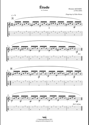 Study in a minor – Dionisio Aguado Study In A Minor - Aguado Sheet ...