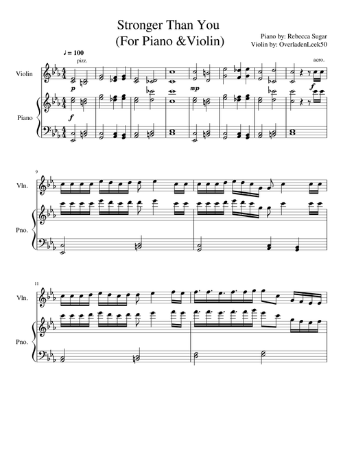 Stronger Than You (Piano and Violin Duet)
