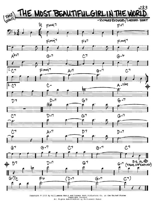 The Most Beautiful Girl In The World - Rodgers & Hart (Real Book - Melody-Chords)