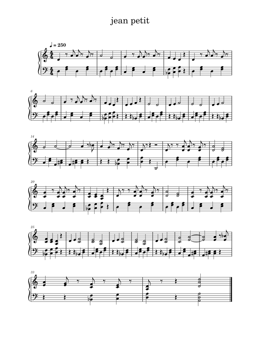 jean petit qui danse(piano version) Sheet music for Piano (Solo)