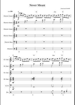 American Football - Never Meant Sheet Music for Piano, Vocals ...