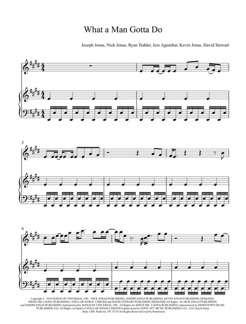 What A Man Gotta Do (Arr. C&D Music Publishing) - Jonas Brothers (Flute and Piano)