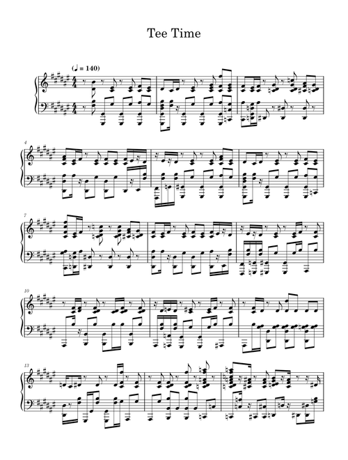 Tee time – Vulfpeck (Piano Solo)