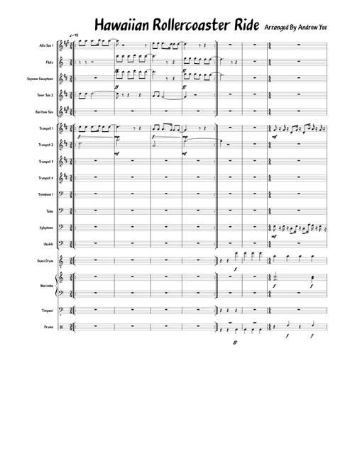 Hawaiian Rollercoaster Ride for concert or marching bands