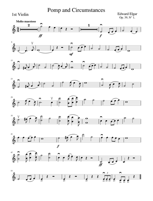 Pomp and Circumstances for 1st violin