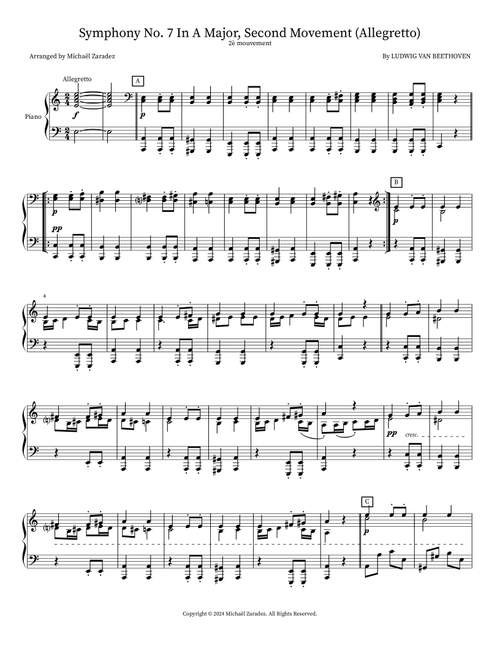 Symphony No. 7 In A Major, Second Movement (Allegretto) (Arr. Michaël Zaradez) - Ludwig Van Beethoven (Instrumental Solo)