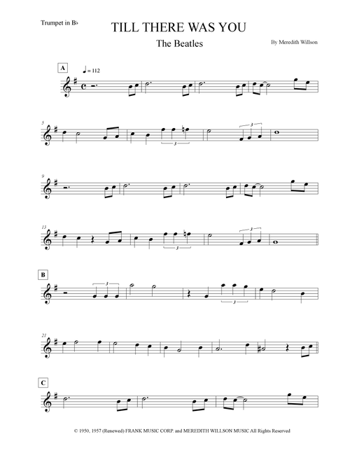 Till There Was You (Arr. Leo Silva) - The Beatles (Trumpet Solo)