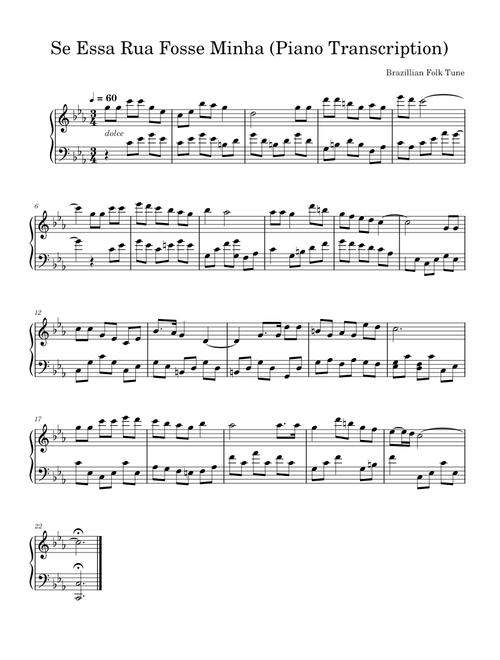 Se Essa Rua Fosse Minha (Piano Transcription)