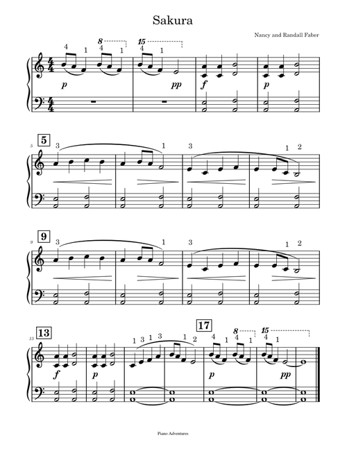 02 Sakura - adv3a Piano Adventures - lesson book - level 3A