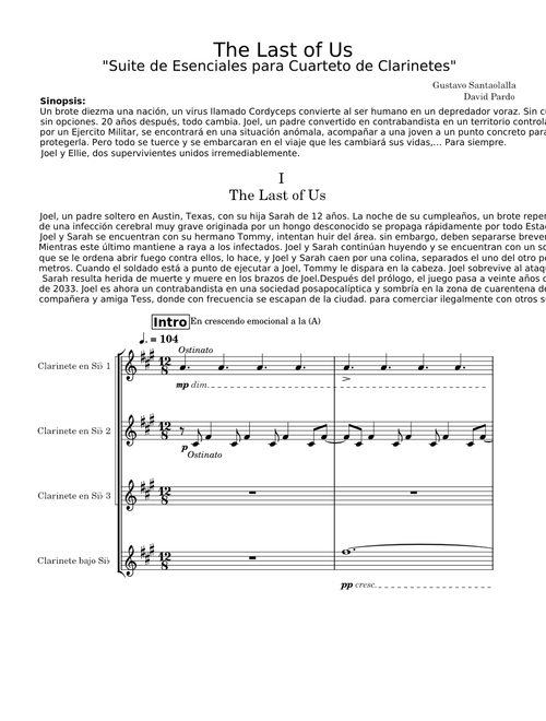 The Last of Us – Gustavo Sataolalla Essentials Suite for Clarinet Quartet