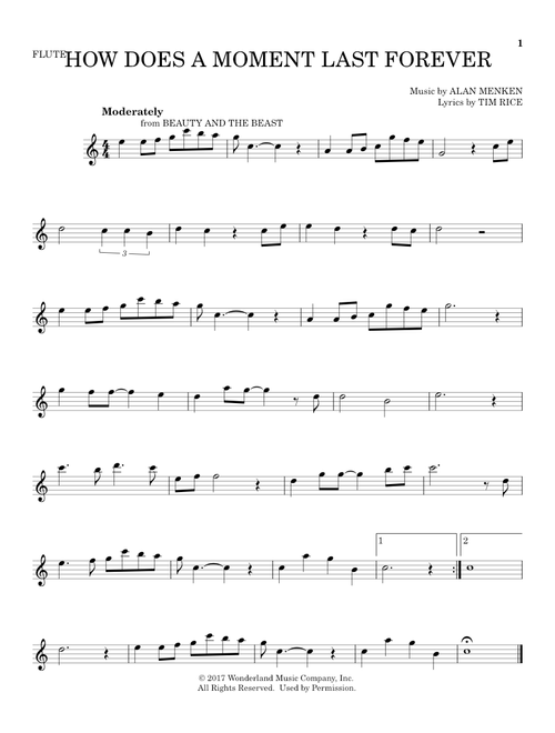 How Does A Moment Last Forever (from Beauty And The Beast) - Celine Dion (Flute Solo)