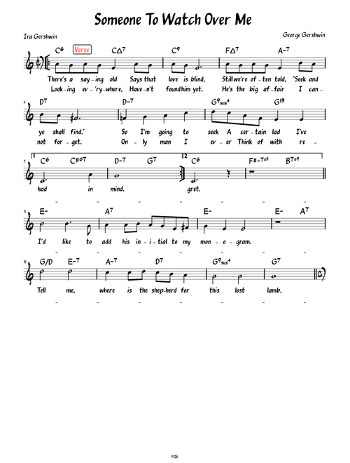 Someone To Watch Over Me (lead sheet with lyrics )