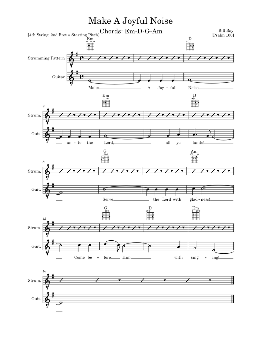 Make A Joyful Noise – Bill Bay Make A Joyful Noise Sheet Music with ...